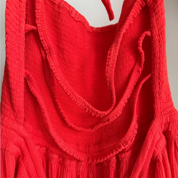 Free People ExtraTropical Maxi Dress Size M Bright Red - Picture 3 of 9